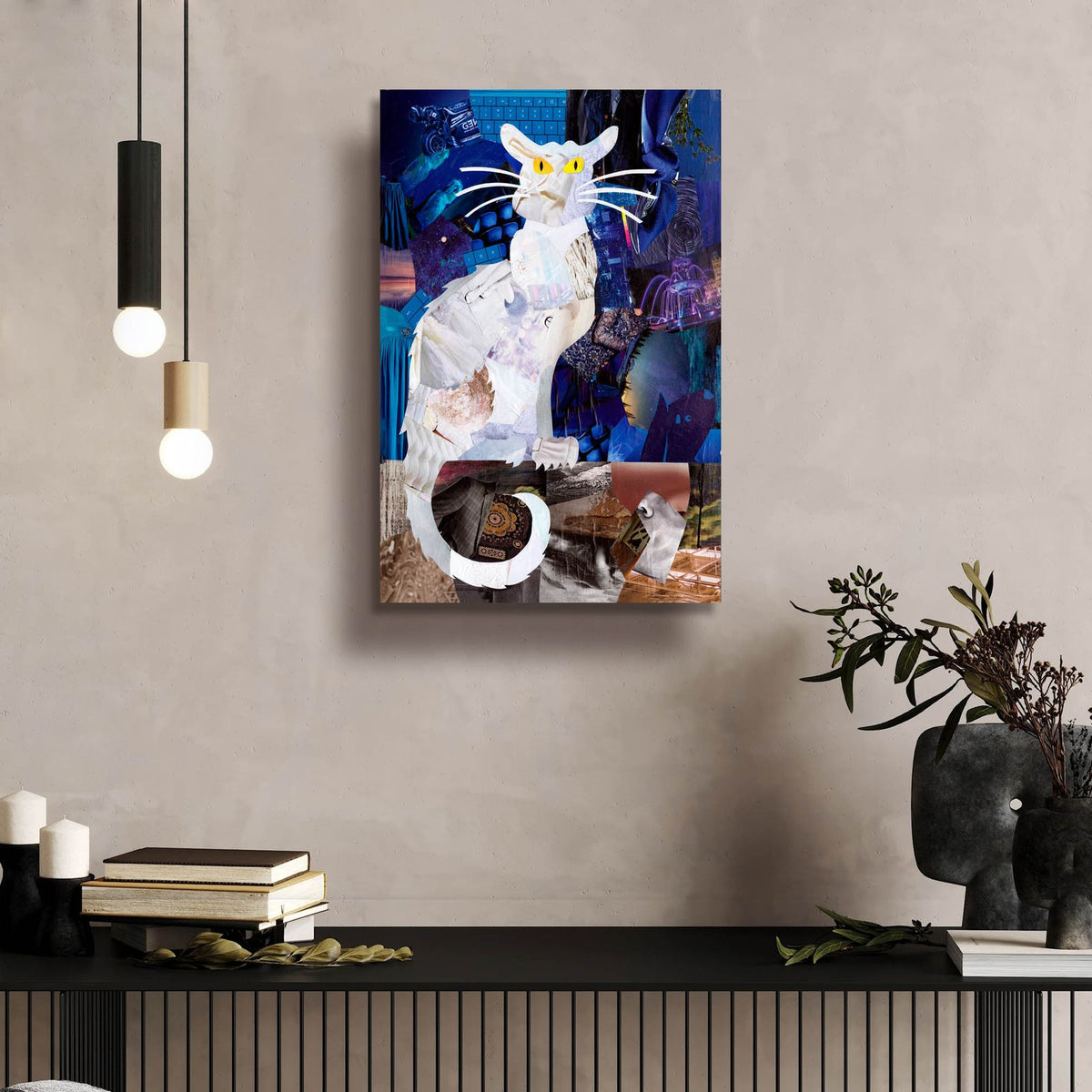 Le Chat Blanc by Artpoptart - 16x24 acrylic wall art in a room