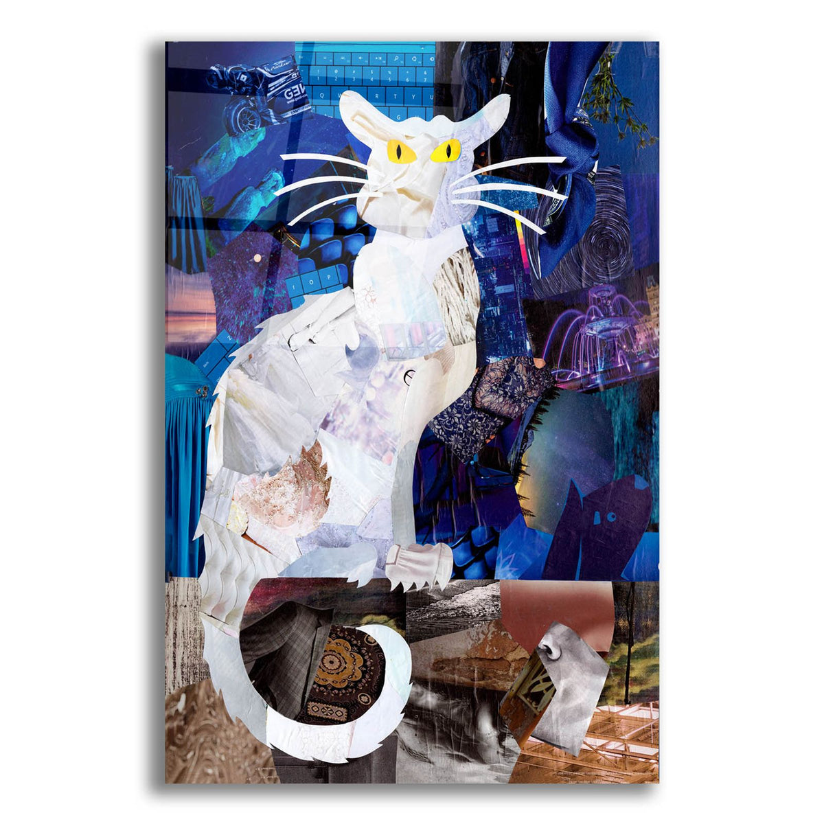 Le Chat Blanc by Artpoptart acrylic glass wall art
