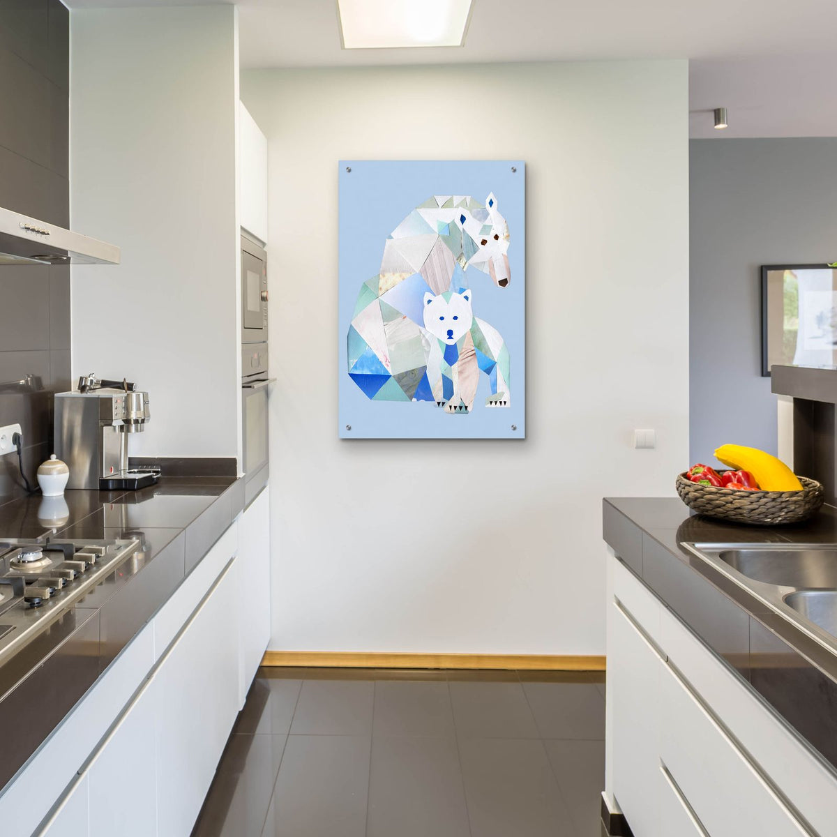 Polar Bears Gray by Artpoptart - 24x36 acrylic wall art in a room