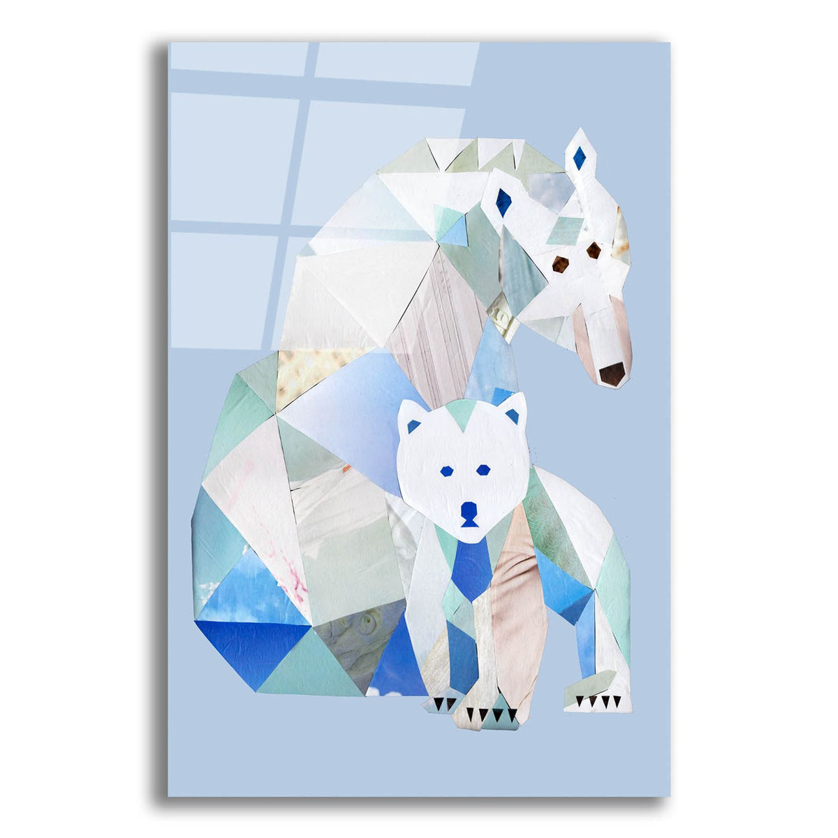 Polar Bears Gray by Artpoptart acrylic glass wall art
