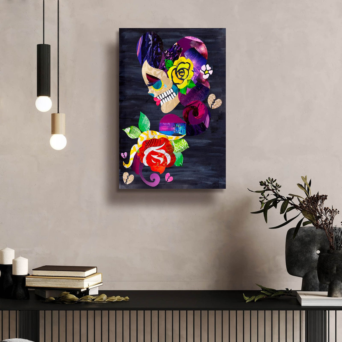 Sad Skull by Artpoptart - 16x24 acrylic wall art in a room