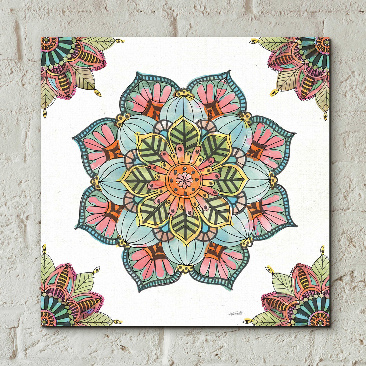 Mandala Morning V by Anne Tavoletti - 12x12 acrylic wall art in a room