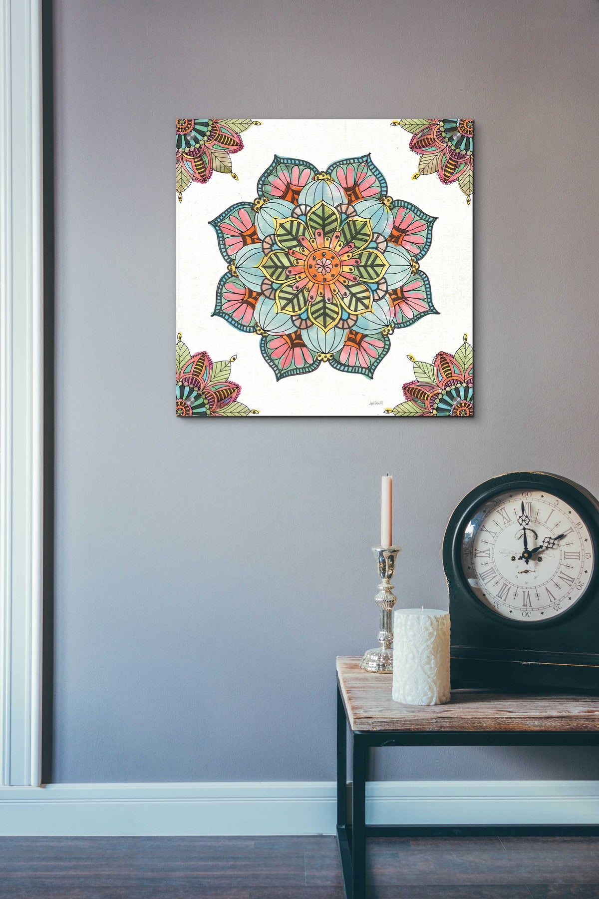 Mandala Morning V by Anne Tavoletti - 24x24 acrylic wall art in a room