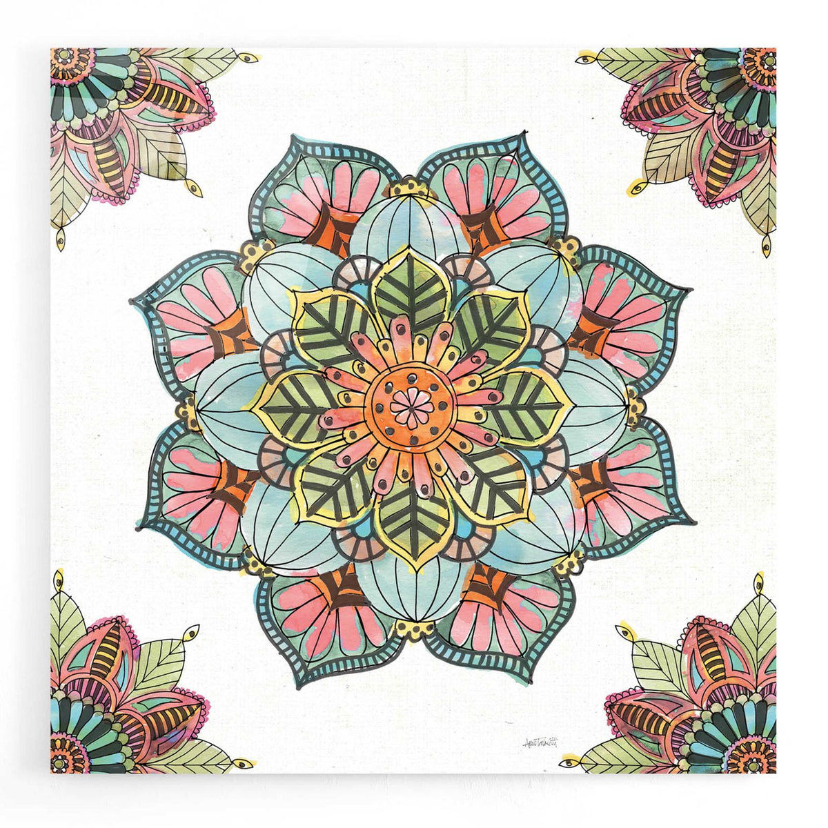 Mandala Morning V by Anne Tavoletti acrylic glass wall art