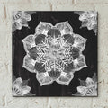 Mandala Morning V Black and White by Anne Tavoletti - 12x12 acrylic wall art in a room