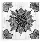 Mandala Morning VI Black and White by Anne Tavoletti acrylic glass wall art