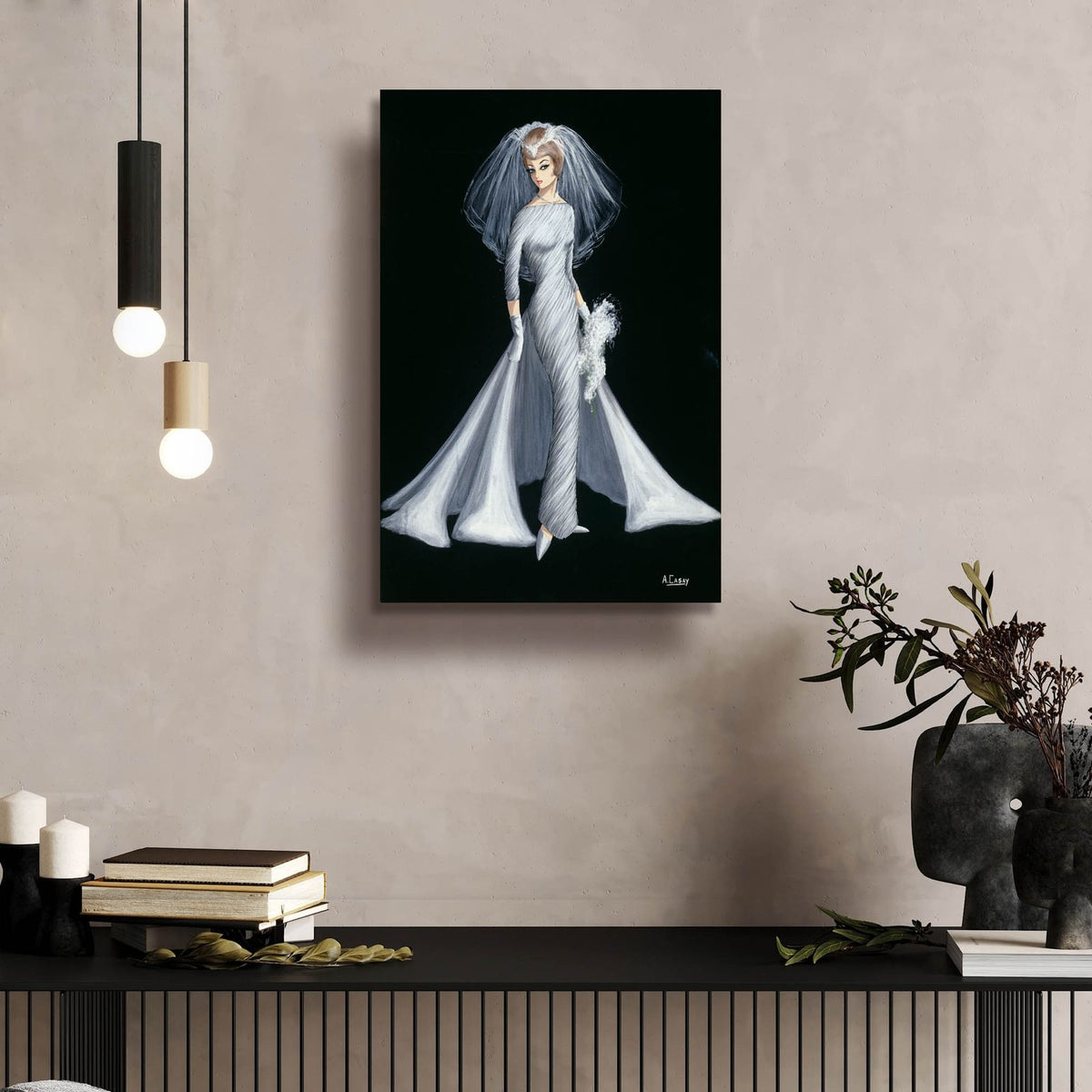 Vintage Bride by Anthony Casay - 16x24 acrylic wall art in a room