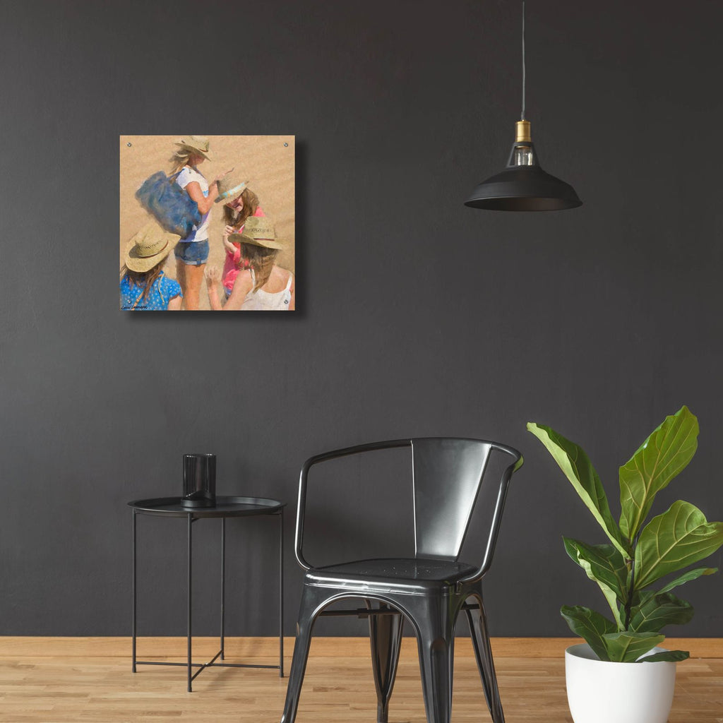 Girls On The Beach by Carlos Casamayor - 24x24 acrylic wall art in a room