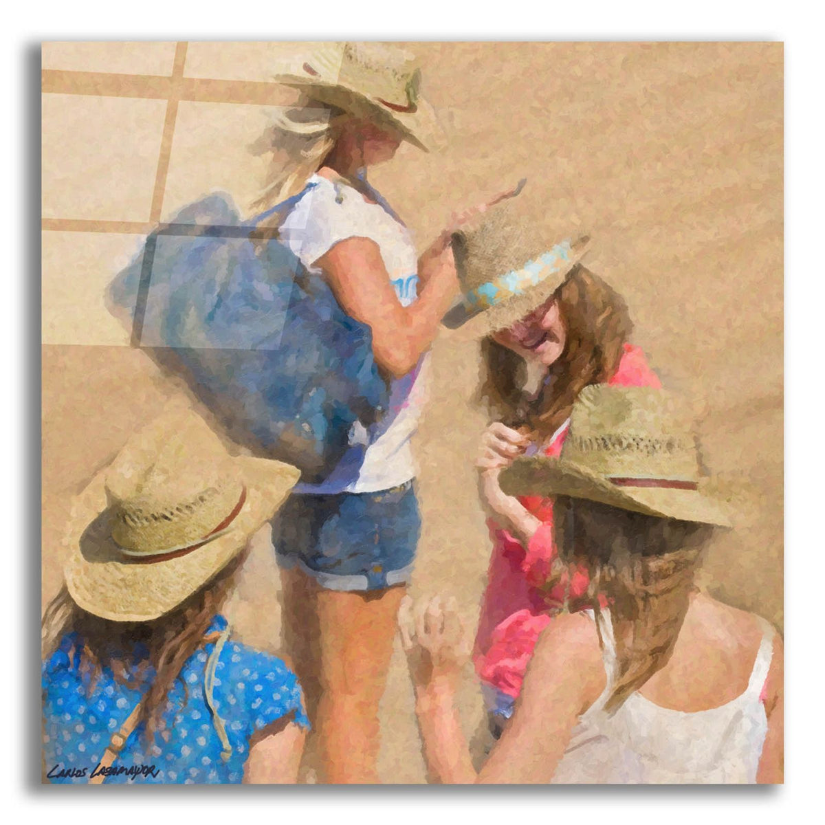 Girls On The Beach by Carlos Casamayor acrylic glass wall art