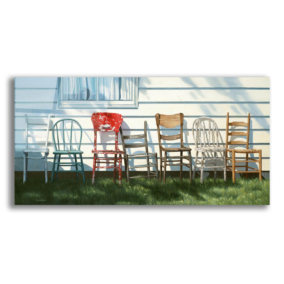 Row Of Chairs by Cecile Baird acrylic glass wall art
