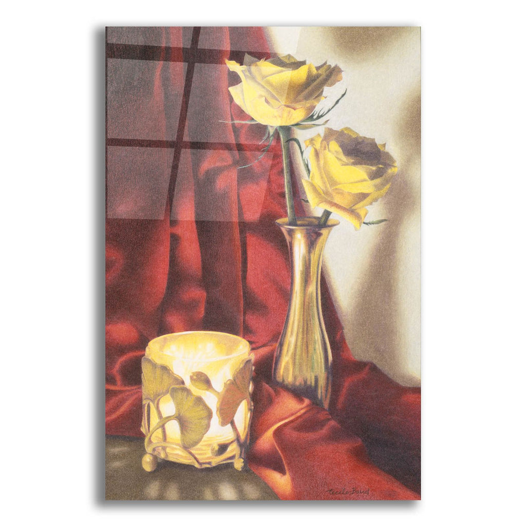 Candle Lit Roses by Cecile Baird acrylic glass wall art
