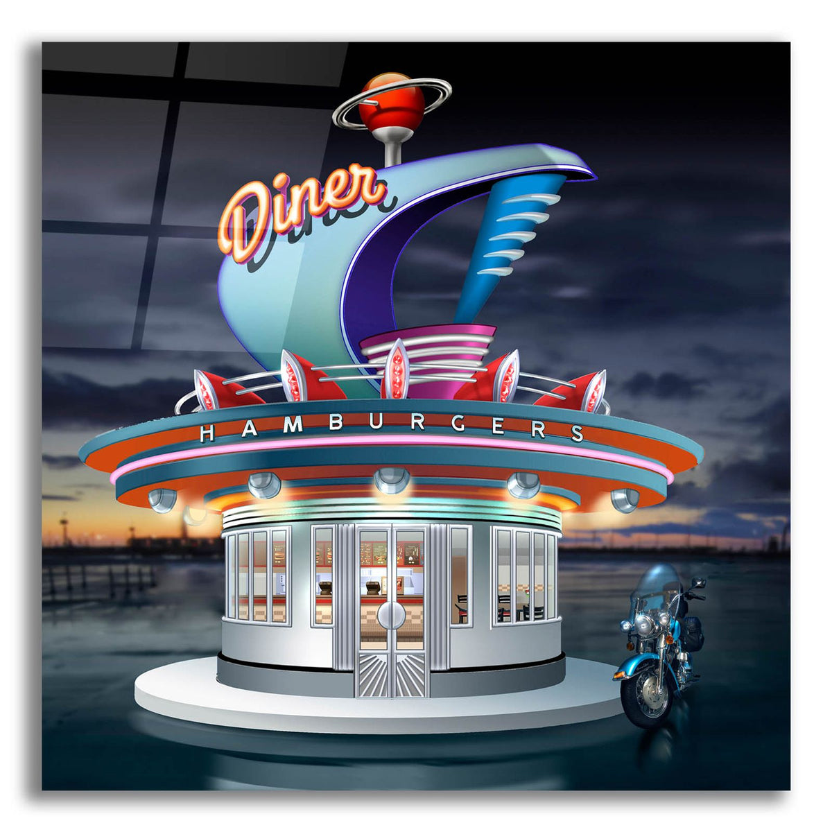 Diner by Bigelow Illustrations acrylic glass wall art