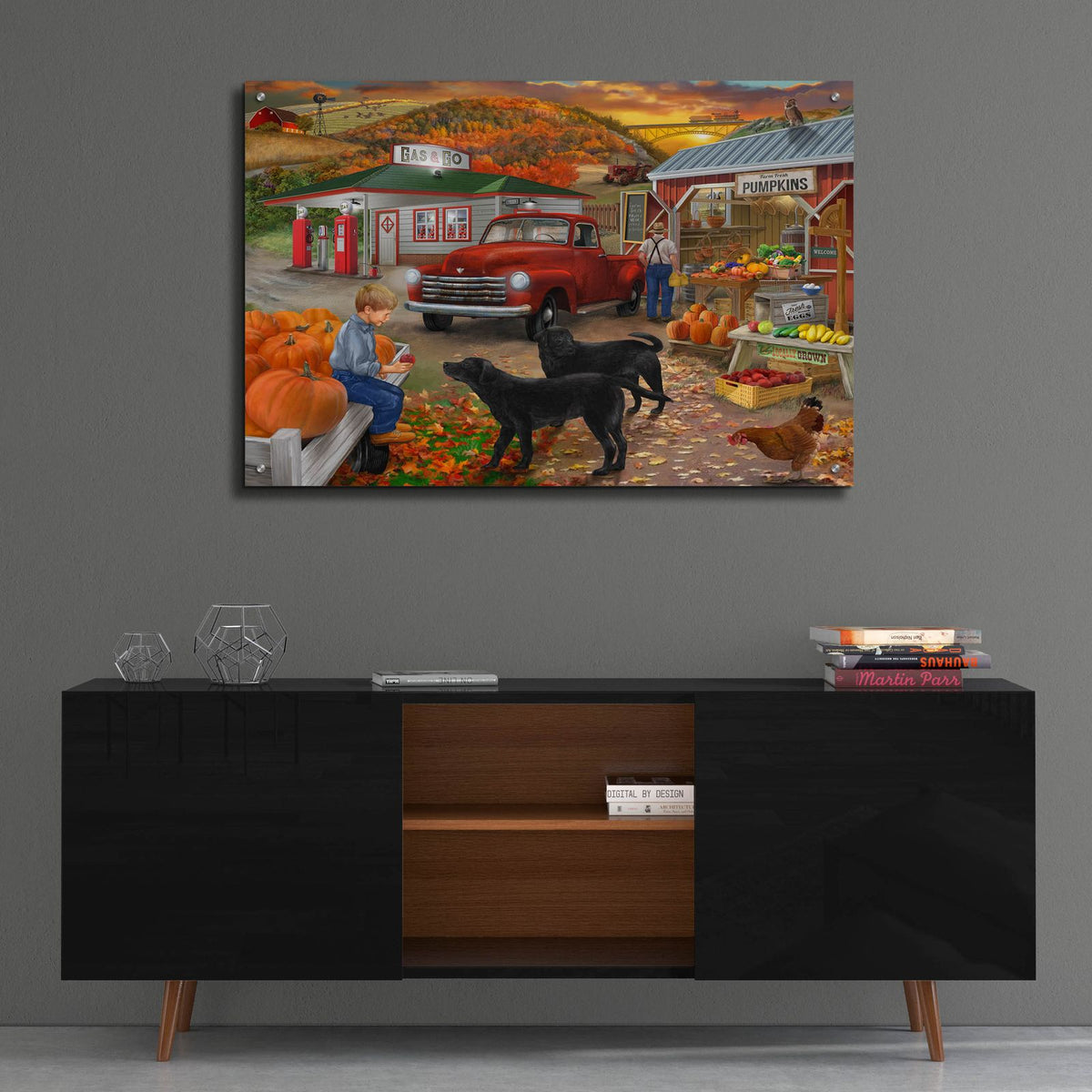 Roadside Stand 11-4 by Bigelow Illustrations - 36x24 acrylic wall art in a room