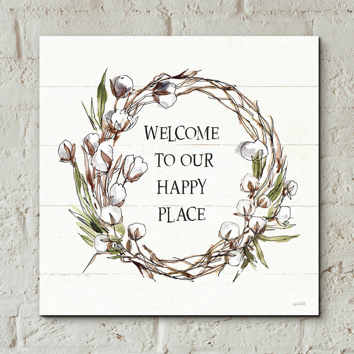 Country Life VII Welcome by Anne Tavoletti - 12x12 acrylic wall art in a room
