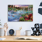 Bridge Fishing by Bigelow Illustrations - 16x12 acrylic wall art in a room