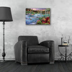 Bridge Fishing by Bigelow Illustrations - 24x16 acrylic wall art in a room