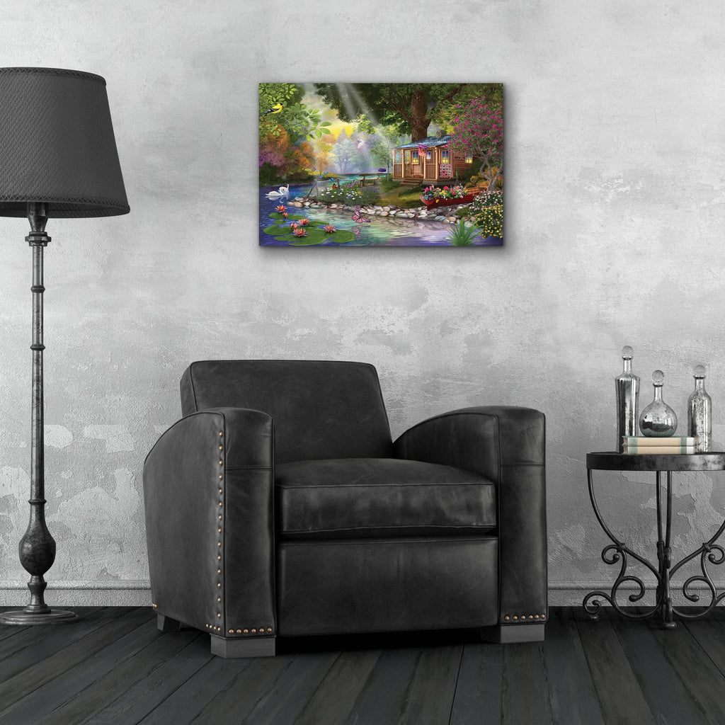 Butterfly Lake by Bigelow Illustrations - 24x16 acrylic wall art in a room