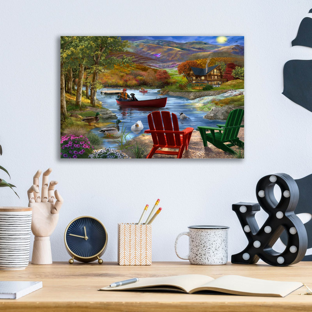 Lake Life by Bigelow Illustrations - 16x12 acrylic wall art in a room