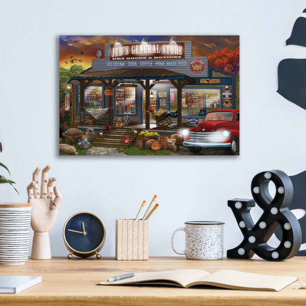 Jebs General Store by Bigelow Illustrations - 16x12 acrylic wall art in a room
