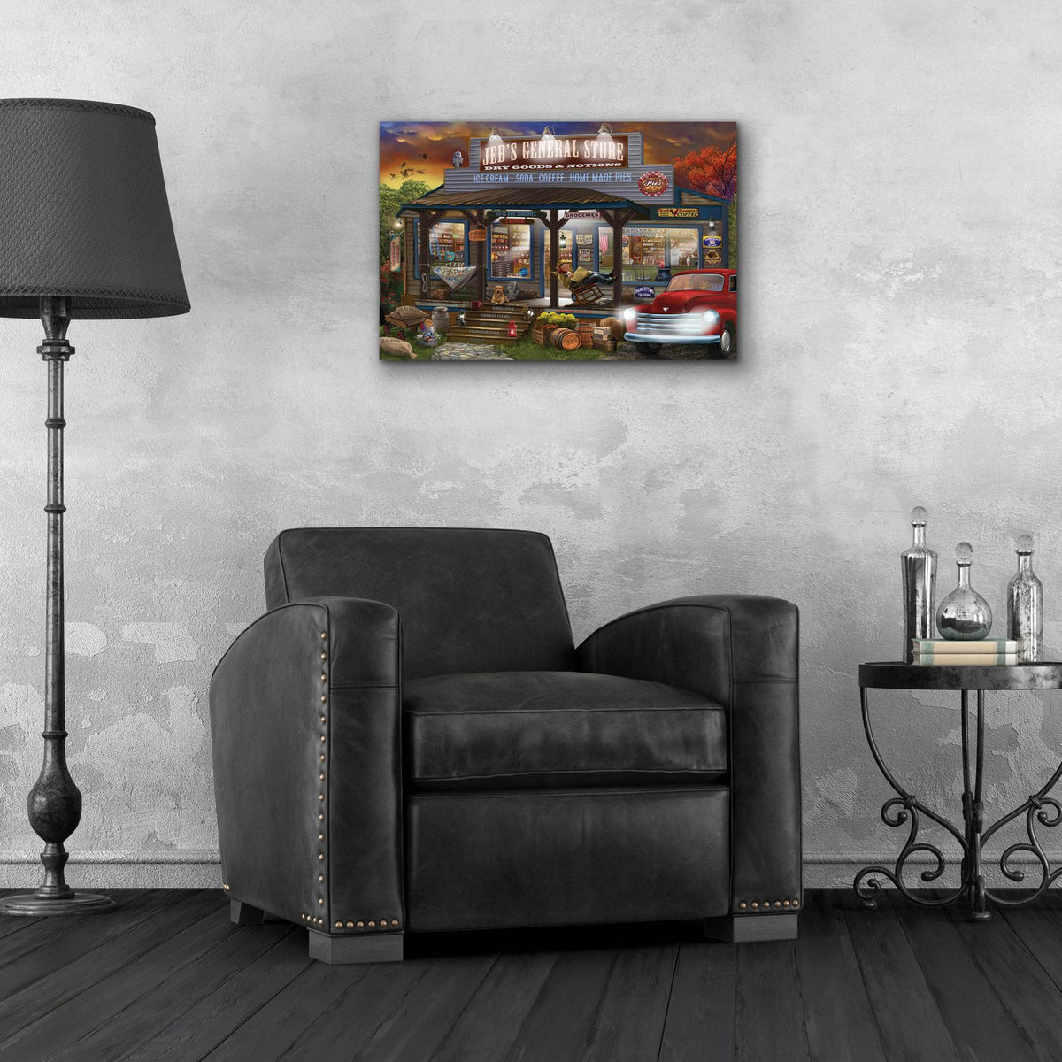 Jebs General Store by Bigelow Illustrations - 24x16 acrylic wall art in a room