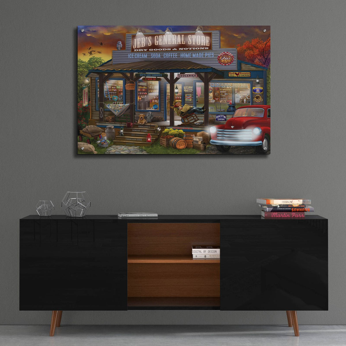 Jebs General Store by Bigelow Illustrations - 36x24 acrylic wall art in a room