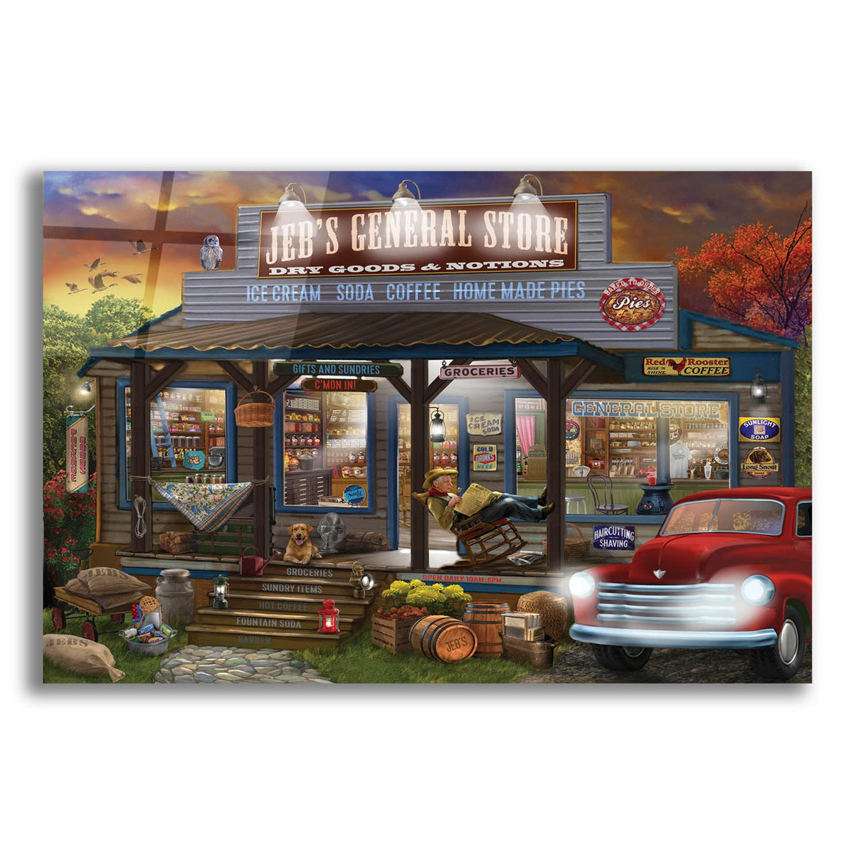Jebs General Store by Bigelow Illustrations acrylic glass wall art