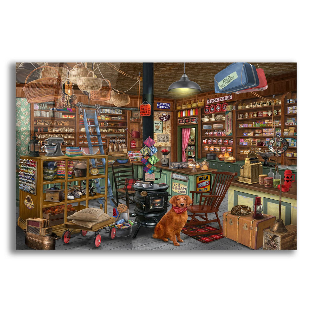 General Merchandise by Bigelow Illustrations acrylic glass wall art