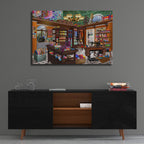 Spools N Bolts by Bigelow Illustrations - 36x24 acrylic wall art in a room