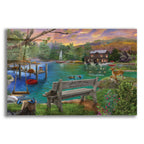 Lakeside View From The Bench by Bigelow Illustrations acrylic glass wall art