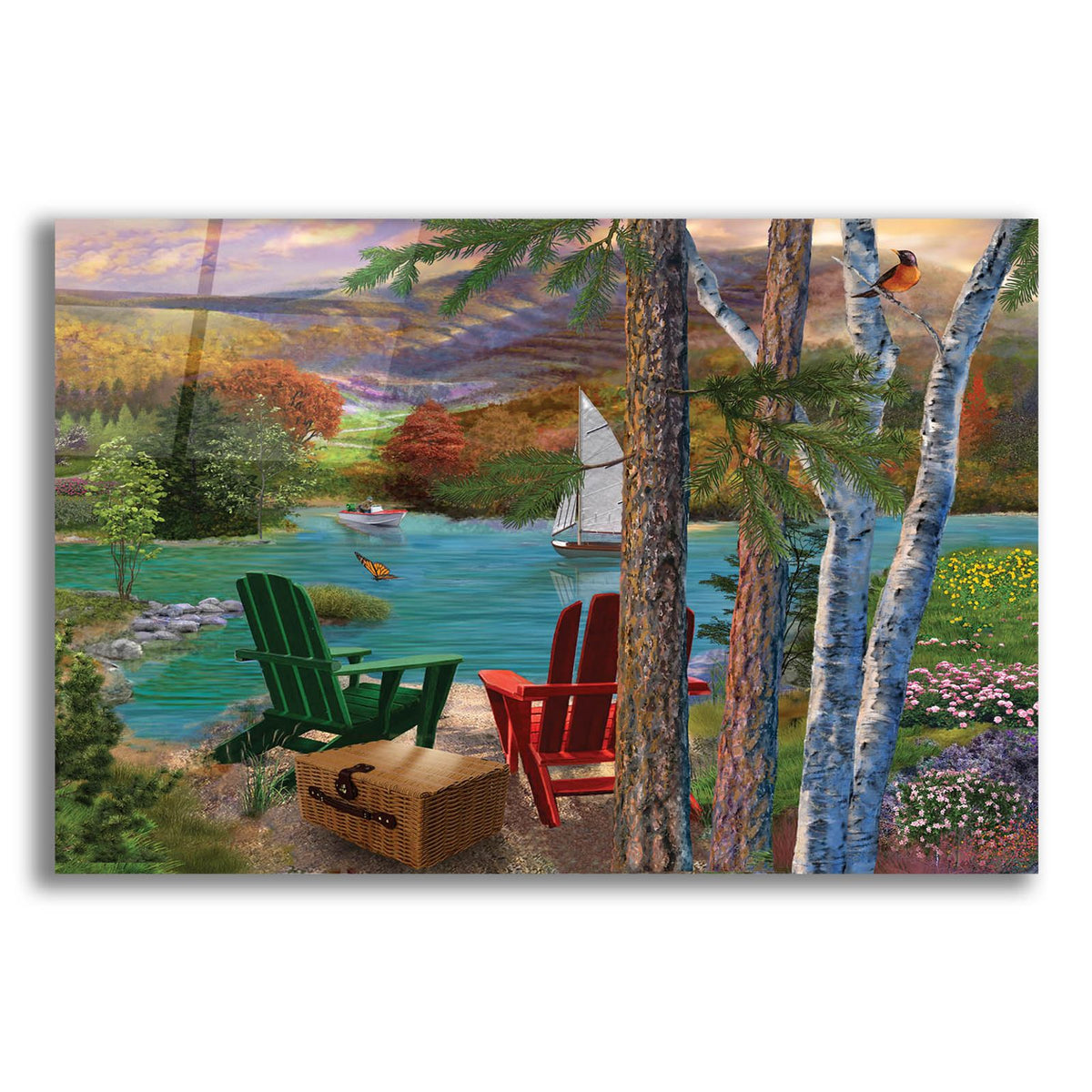 Lakeside View From The Chairs by Bigelow Illustrations acrylic glass wall art