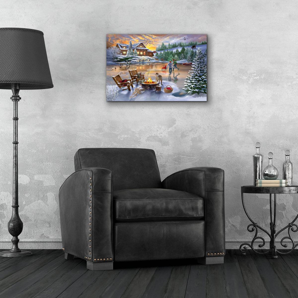 Evening Skate by Bigelow Illustrations - 24x16 acrylic wall art in a room