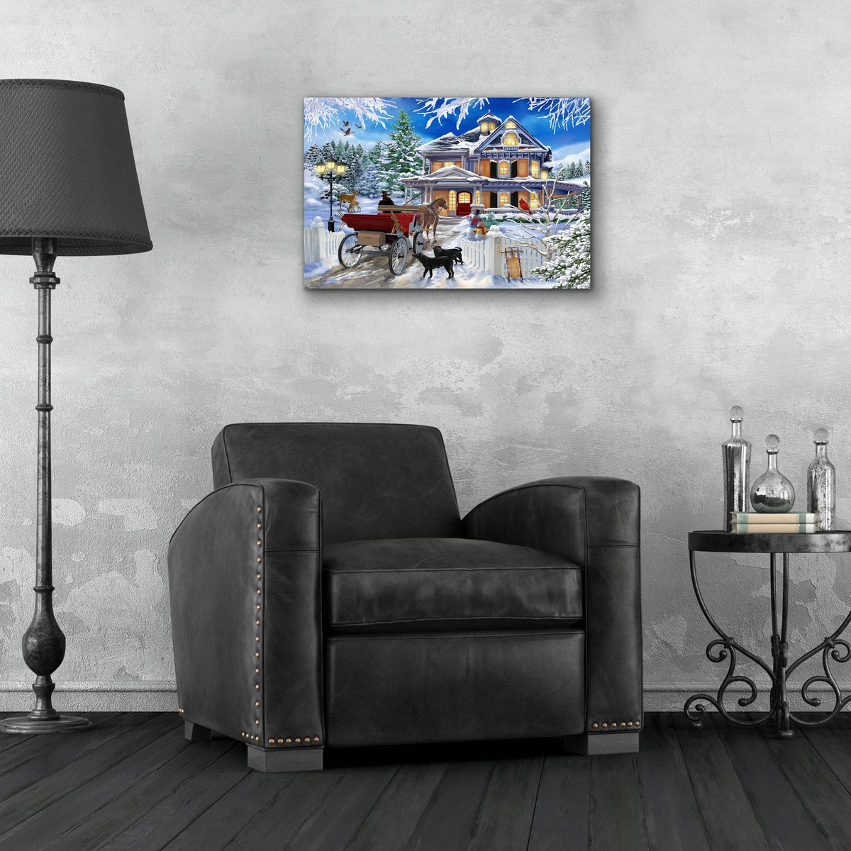 The Carriage Awaits by Bigelow Illustrations - 24x16 acrylic wall art in a room