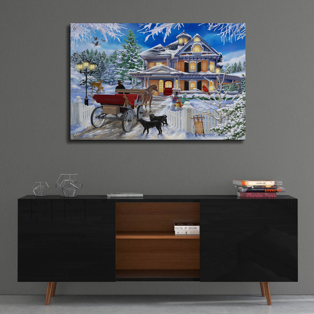 The Carriage Awaits by Bigelow Illustrations - 36x24 acrylic wall art in a room