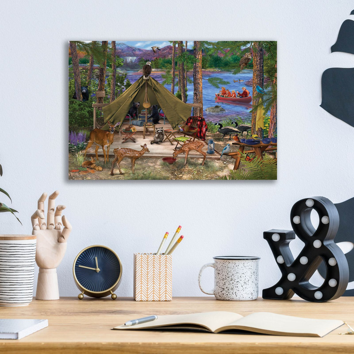 Friends And Family by Bigelow Illustrations - 16x12 acrylic wall art in a room