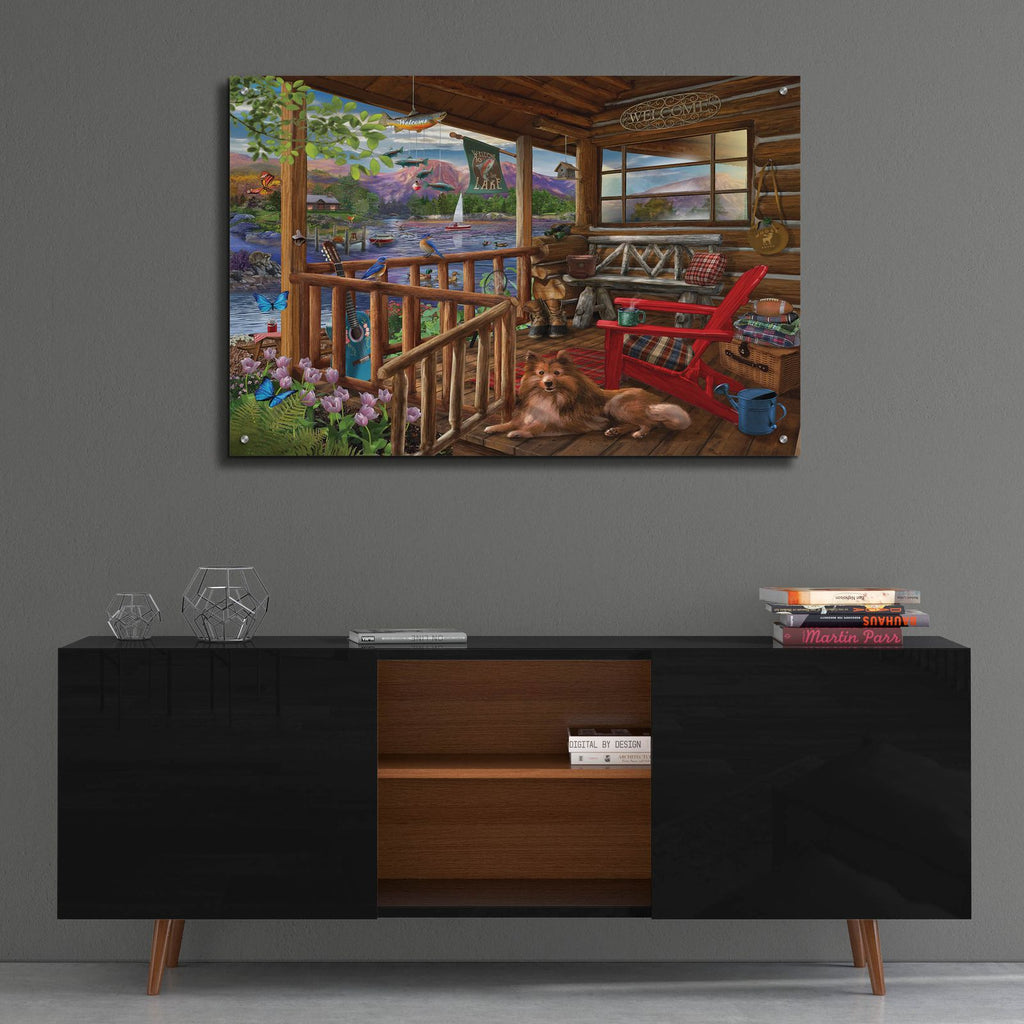 Porch Life by Bigelow Illustrations - 36x24 acrylic wall art in a room