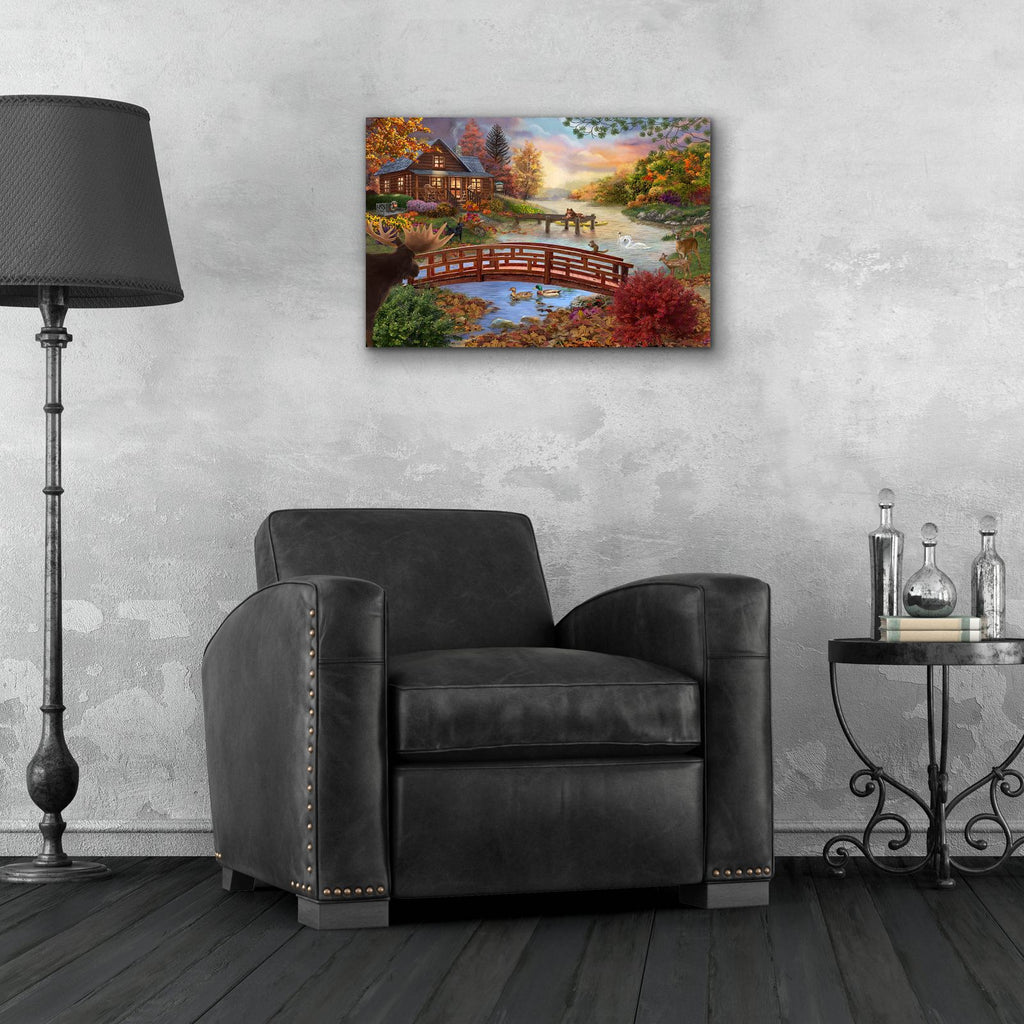 Autumn Evening by Bigelow Illustrations - 24x16 acrylic wall art in a room