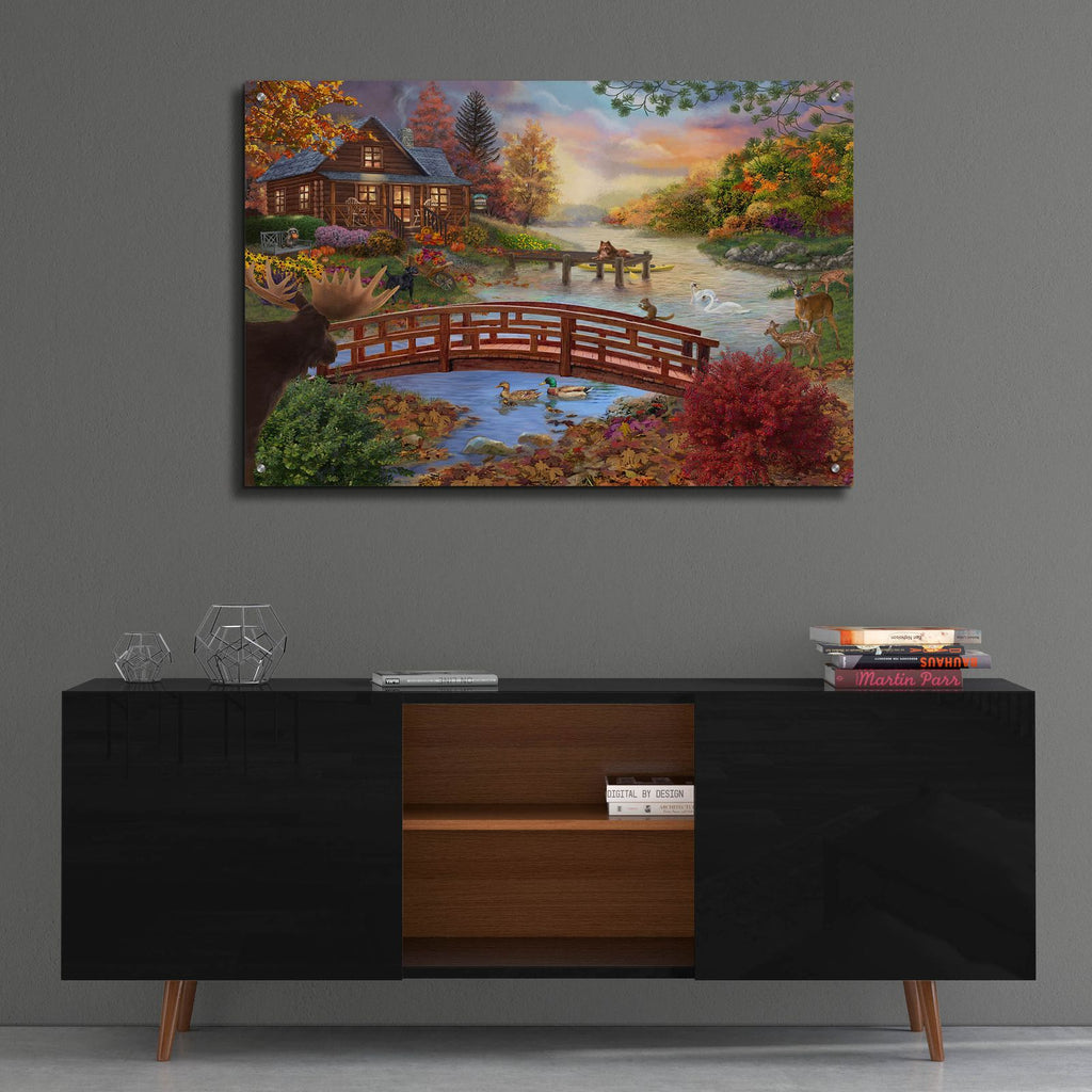 Autumn Evening by Bigelow Illustrations - 36x24 acrylic wall art in a room