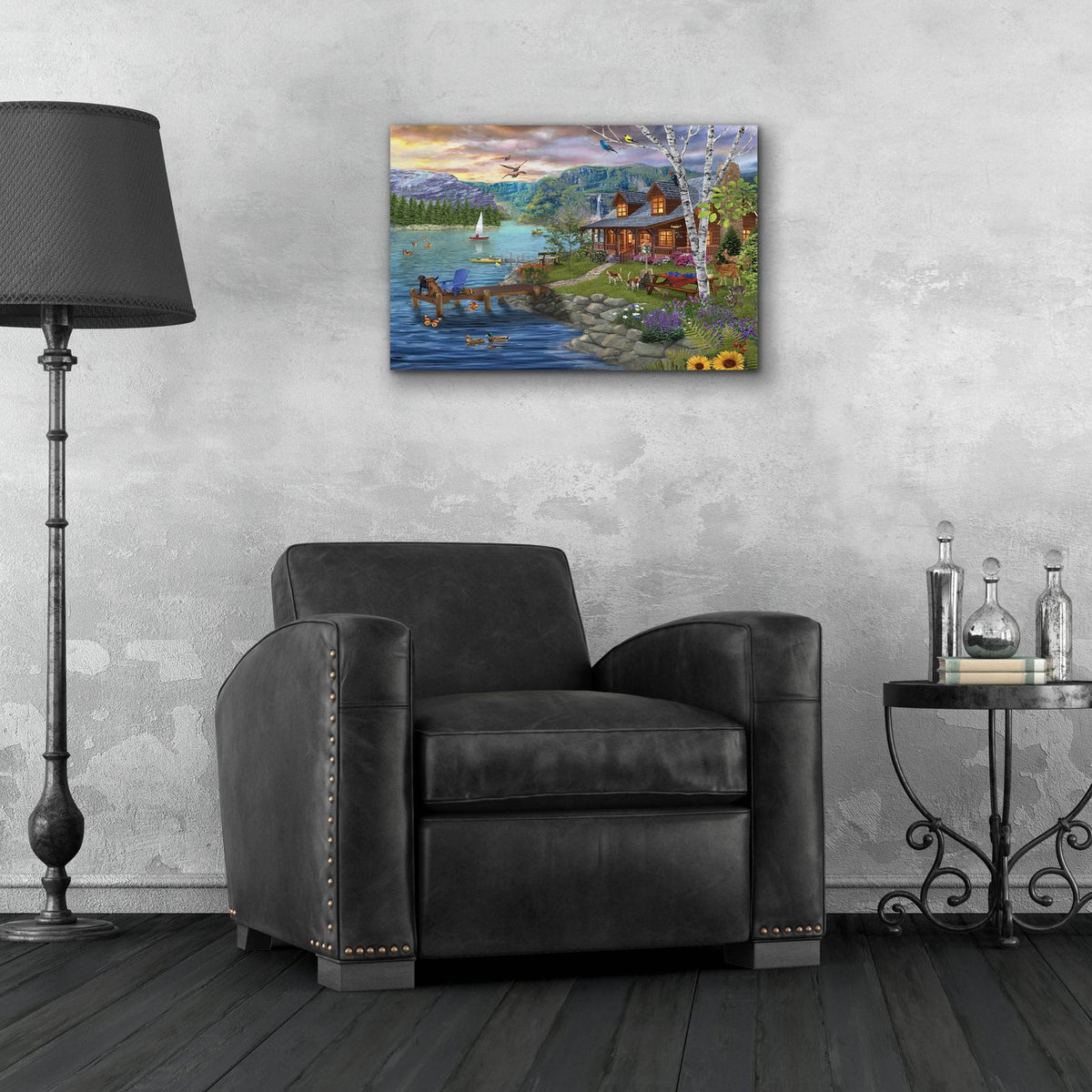 Peaceful Summer by Bigelow Illustrations - 24x16 acrylic wall art in a room