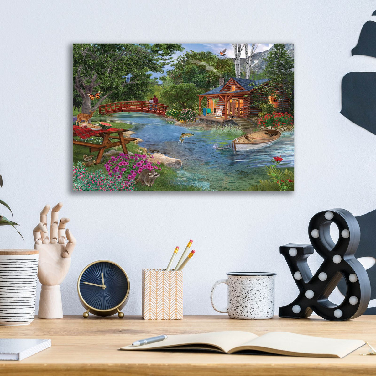 Simple Pleasures by Bigelow Illustrations - 16x12 acrylic wall art in a room