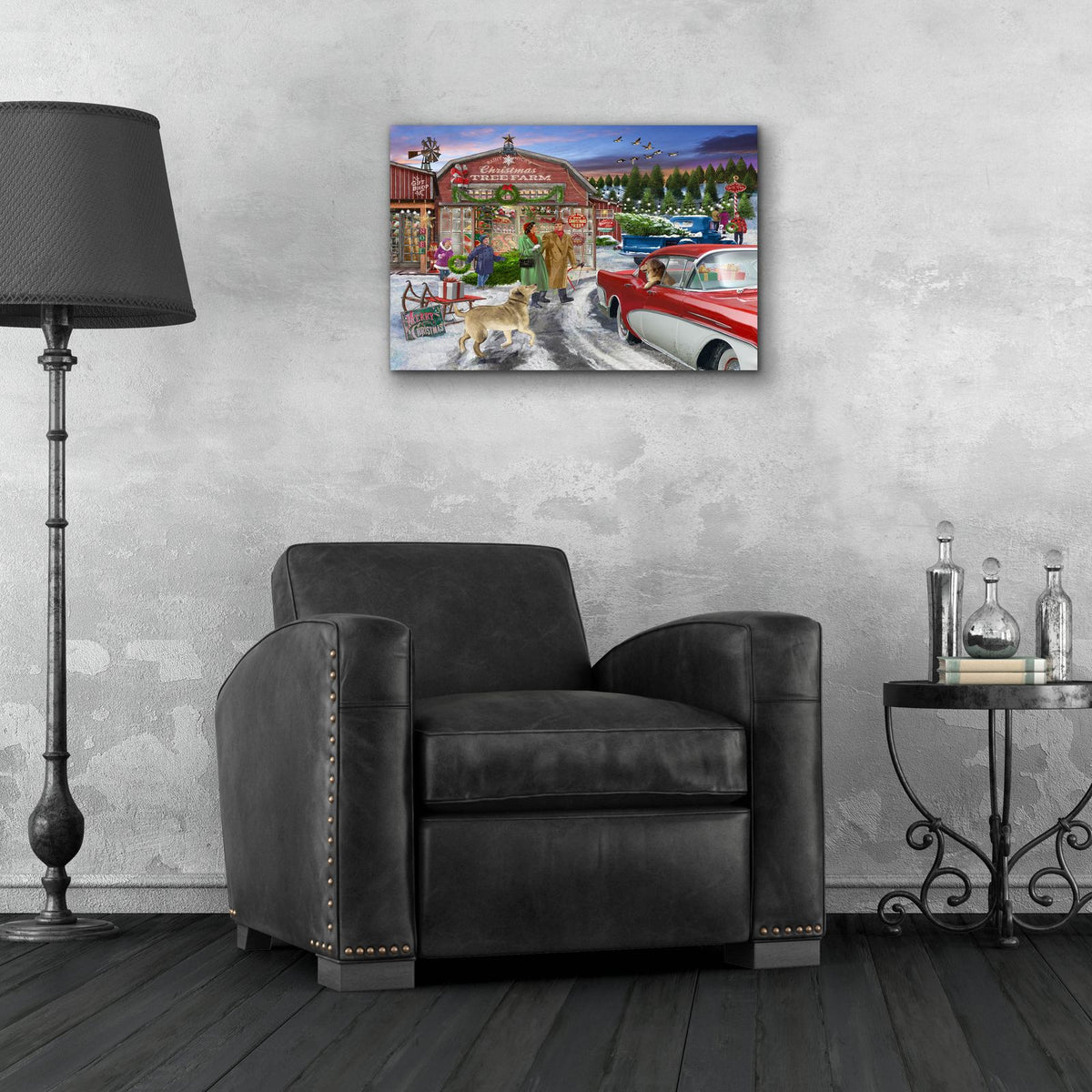 Tree Farm by Bigelow Illustrations - 24x16 acrylic wall art in a room