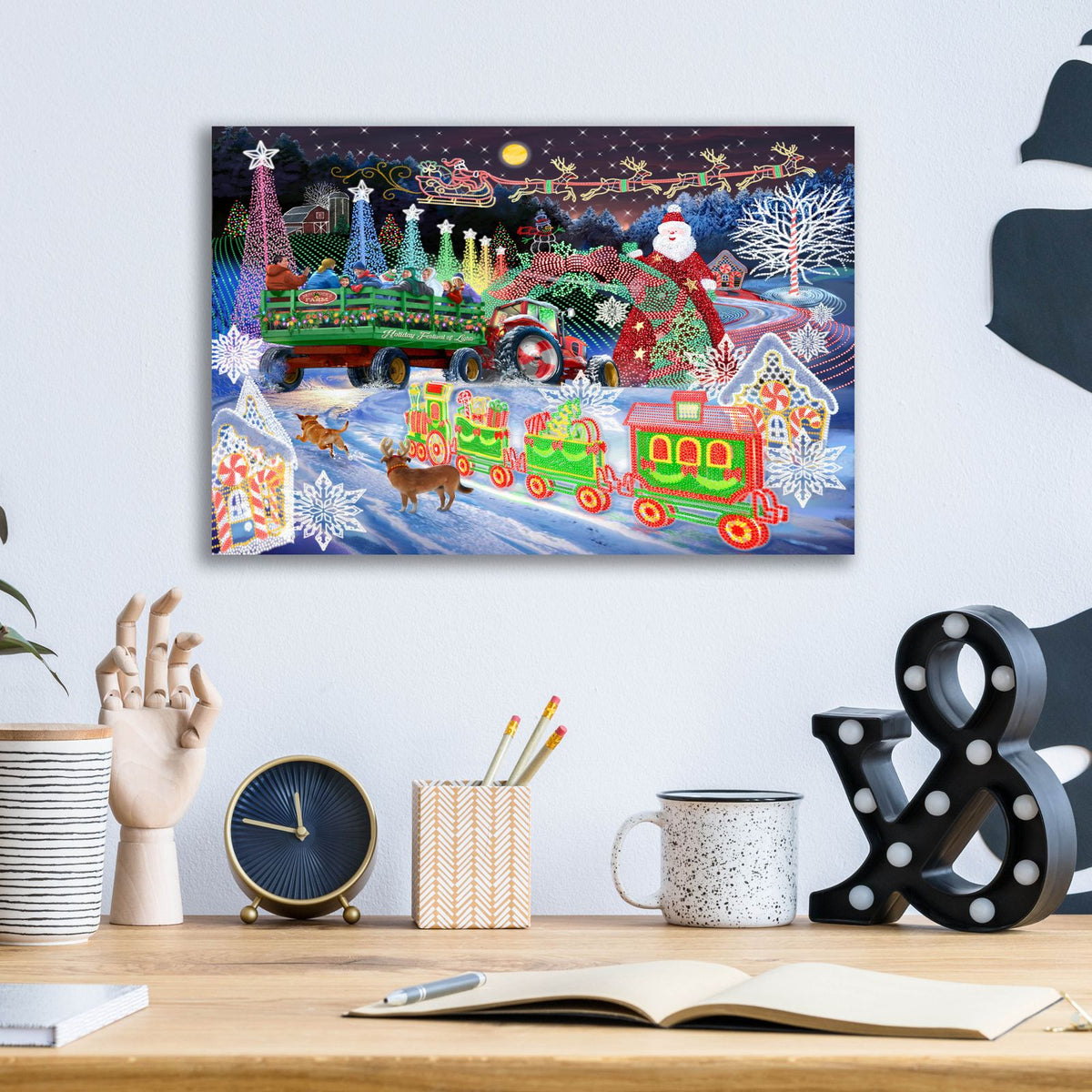 Hayride Festival by Bigelow Illustrations - 16x12 acrylic wall art in a room