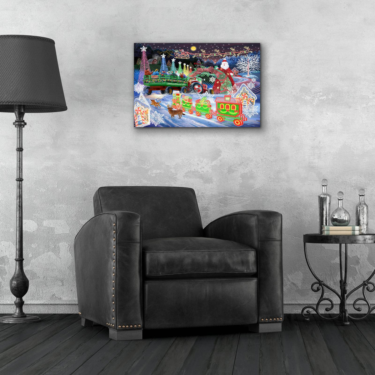 Hayride Festival by Bigelow Illustrations - 24x16 acrylic wall art in a room