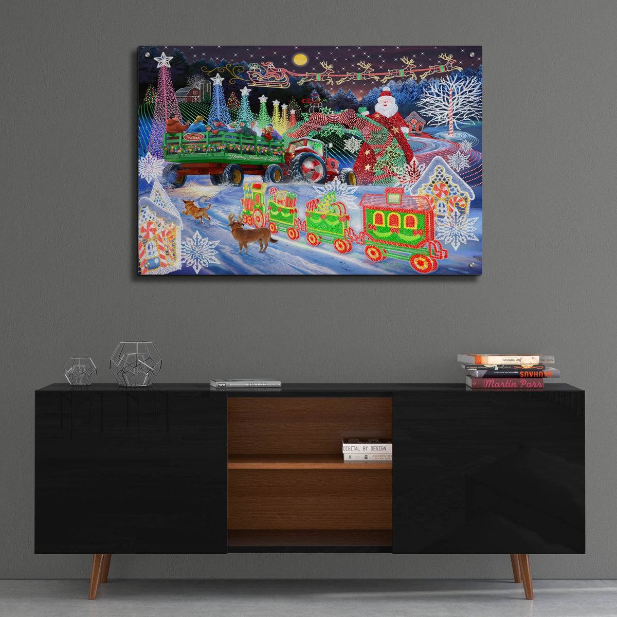 Hayride Festival by Bigelow Illustrations - 36x24 acrylic wall art in a room