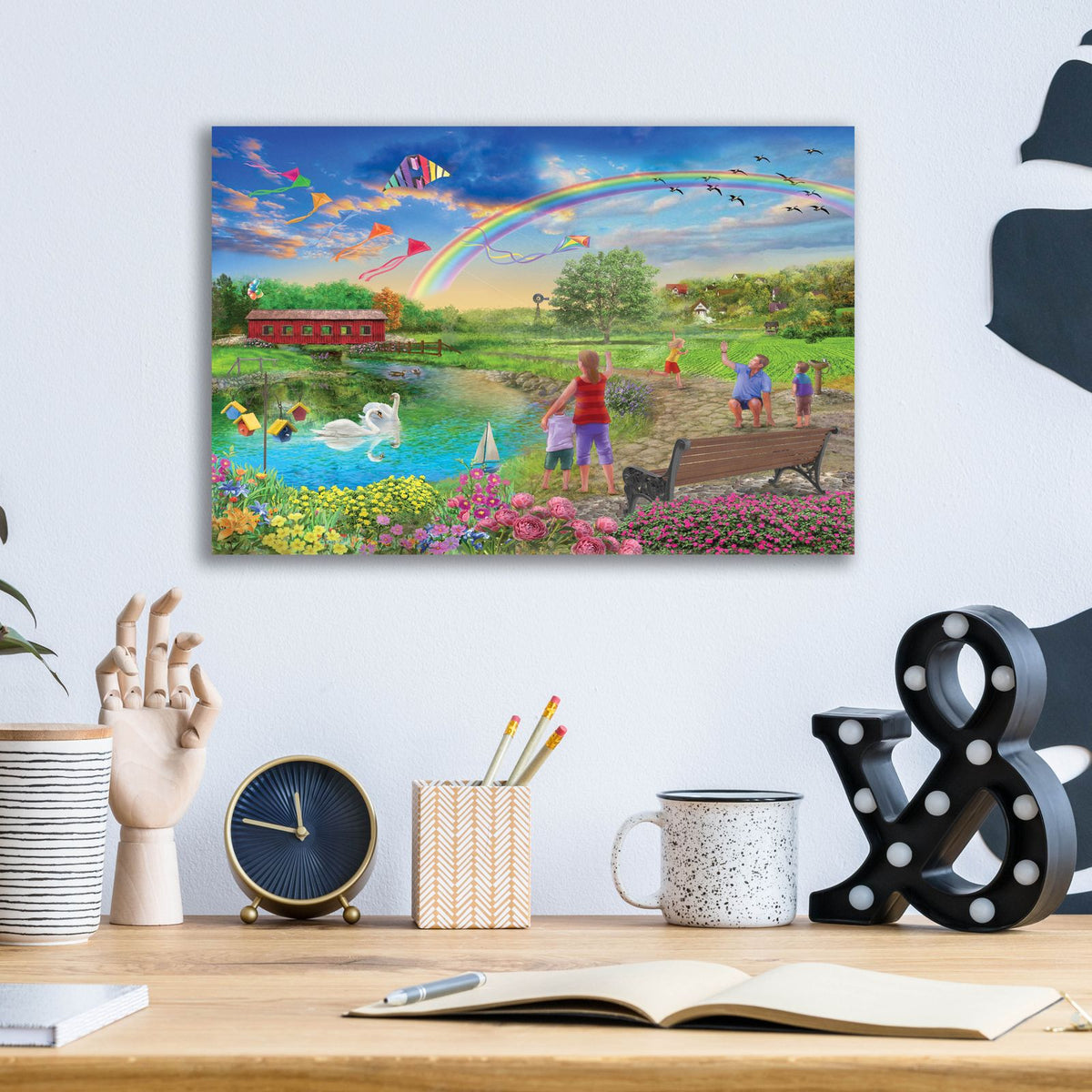 Colorful Skies by Bigelow Illustrations - 16x12 acrylic wall art in a room