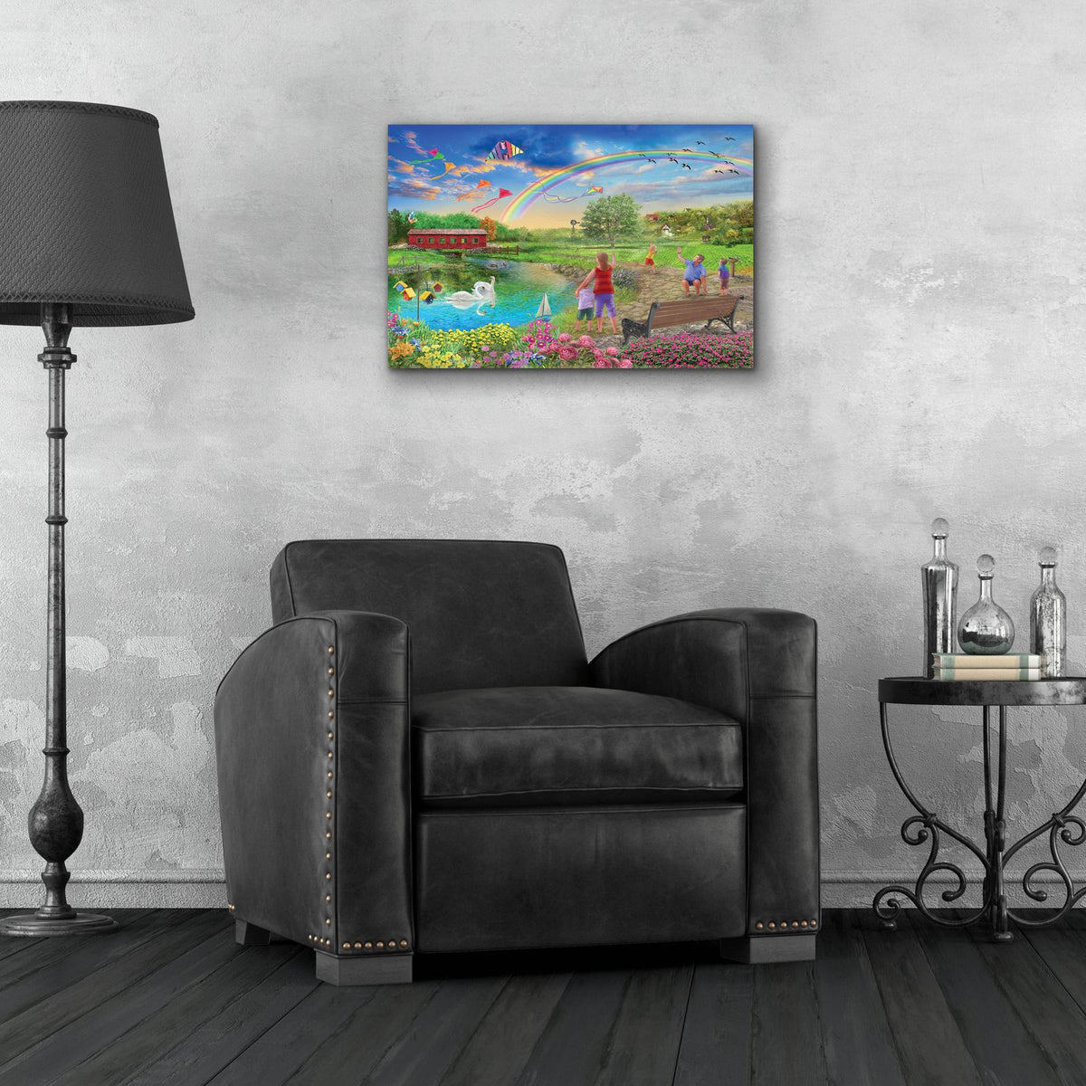 Colorful Skies by Bigelow Illustrations - 24x16 acrylic wall art in a room