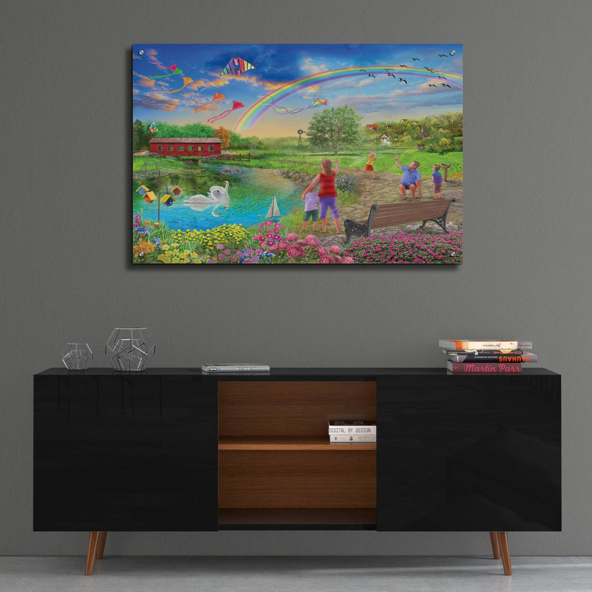 Colorful Skies by Bigelow Illustrations - 36x24 acrylic wall art in a room