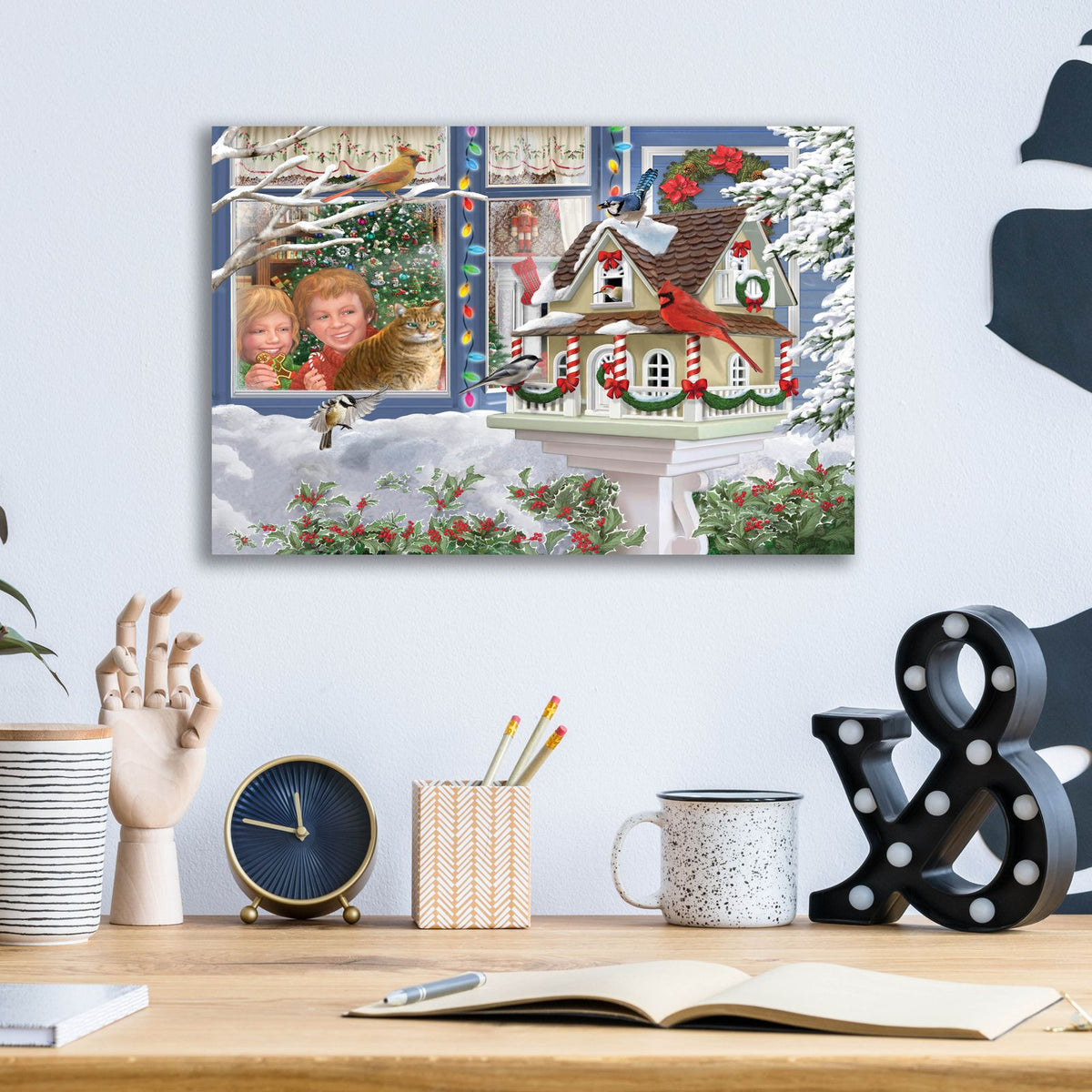 A Home For Christmas by Bigelow Illustrations - 16x12 acrylic wall art in a room