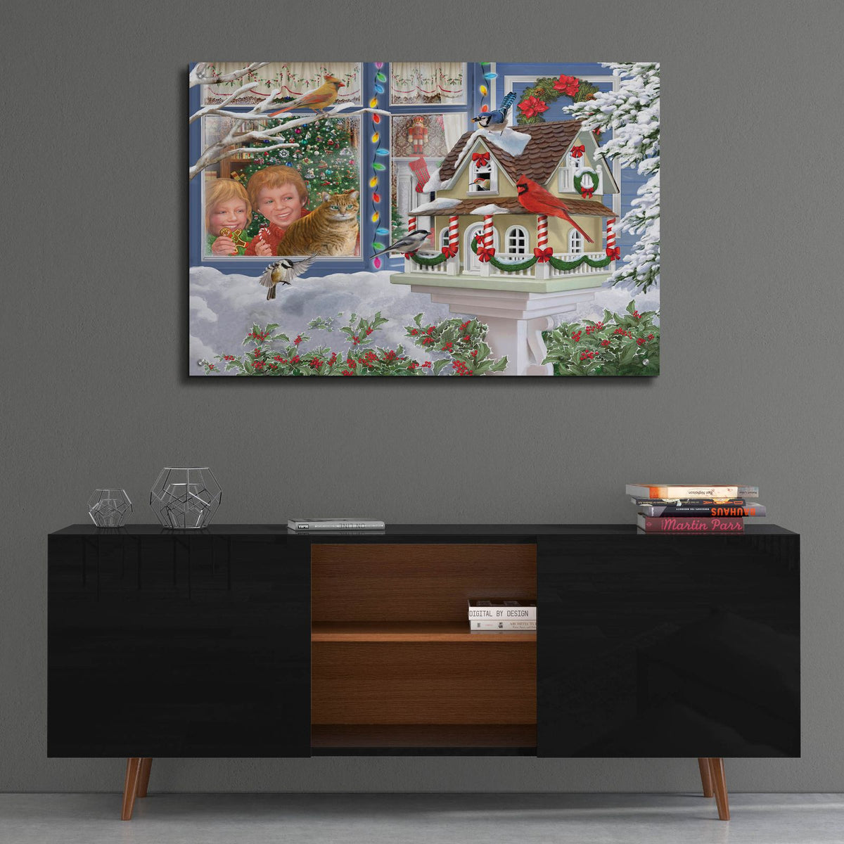 A Home For Christmas by Bigelow Illustrations - 36x24 acrylic wall art in a room