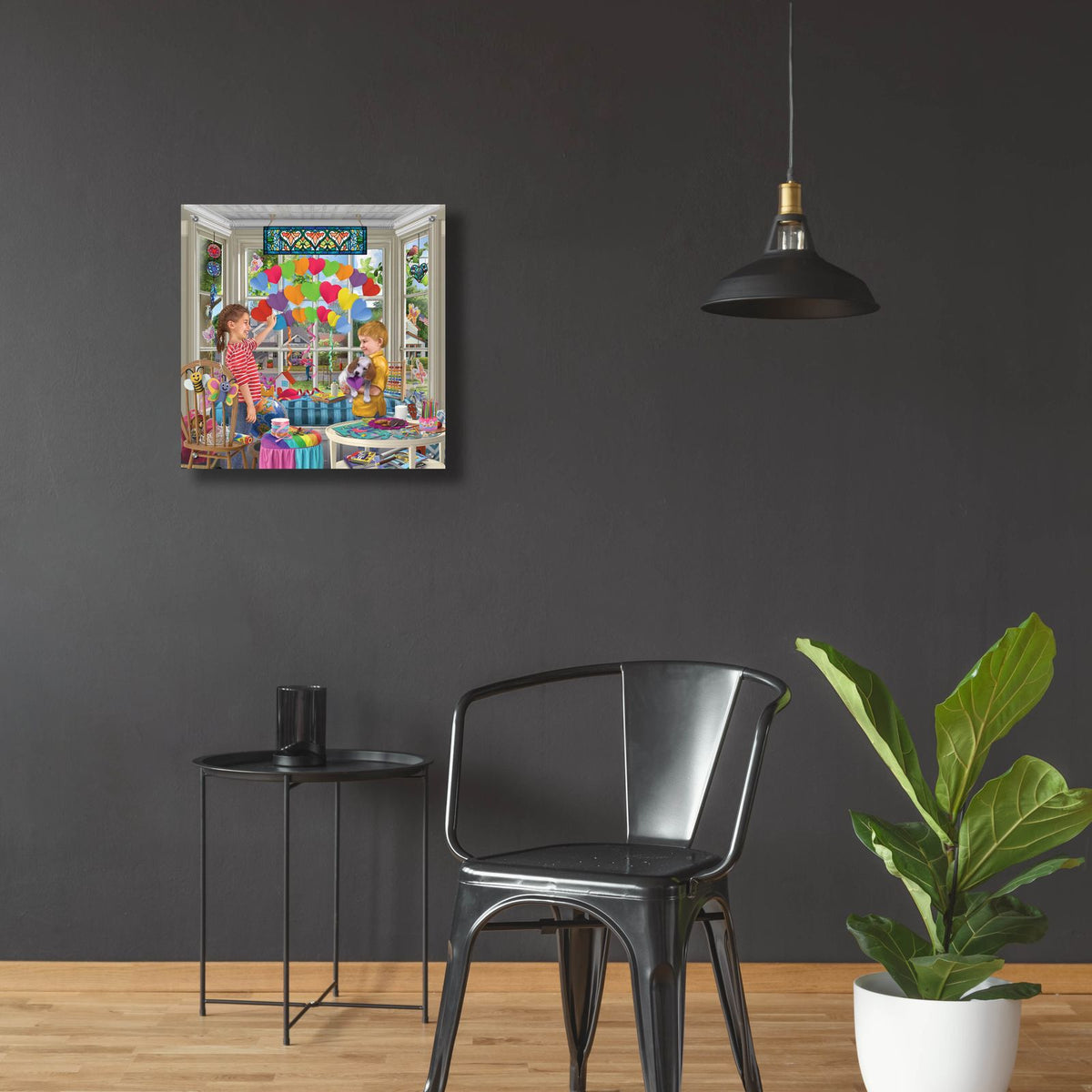 Love Rainbow by Bigelow Illustrations - 24x24 acrylic wall art in a room