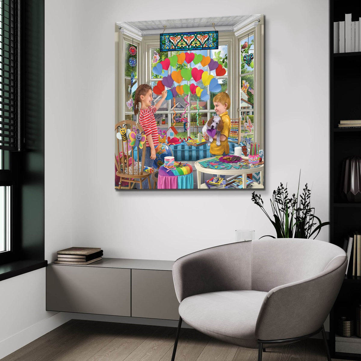 Love Rainbow by Bigelow Illustrations - 36x36 acrylic wall art in a room